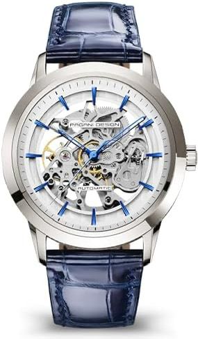 Silver Blue PAGANI DESIGN Brand Fashion Sports Leather Watches Men Luxury Automatic