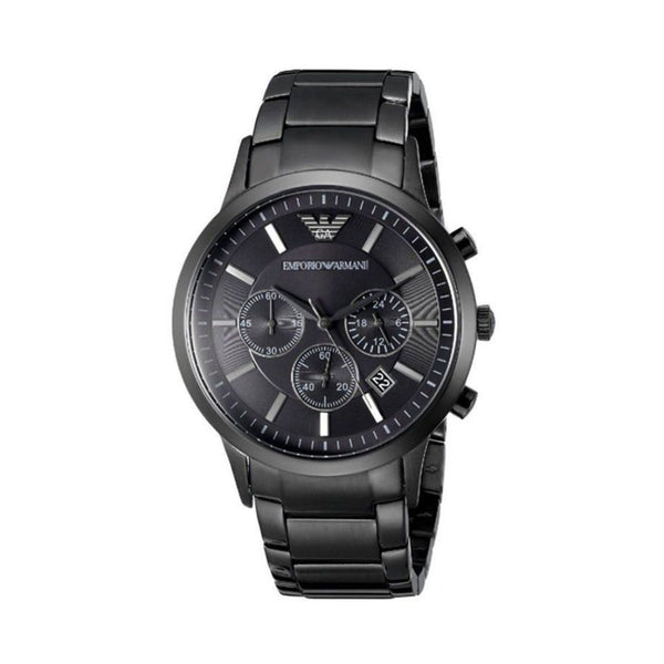 ساعة ارماني فل بلاك الطوق محدب وكونغراف ارقام شخوط