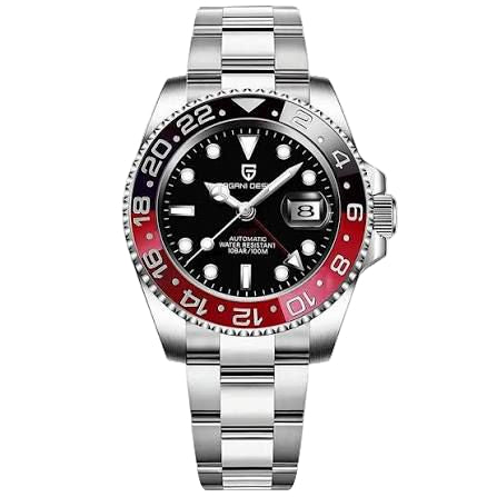 ساعة بيغاني اوتوماتيك قصة الكولا اسود واحمر السير الجوبلي مقاس 40 المينا اسود